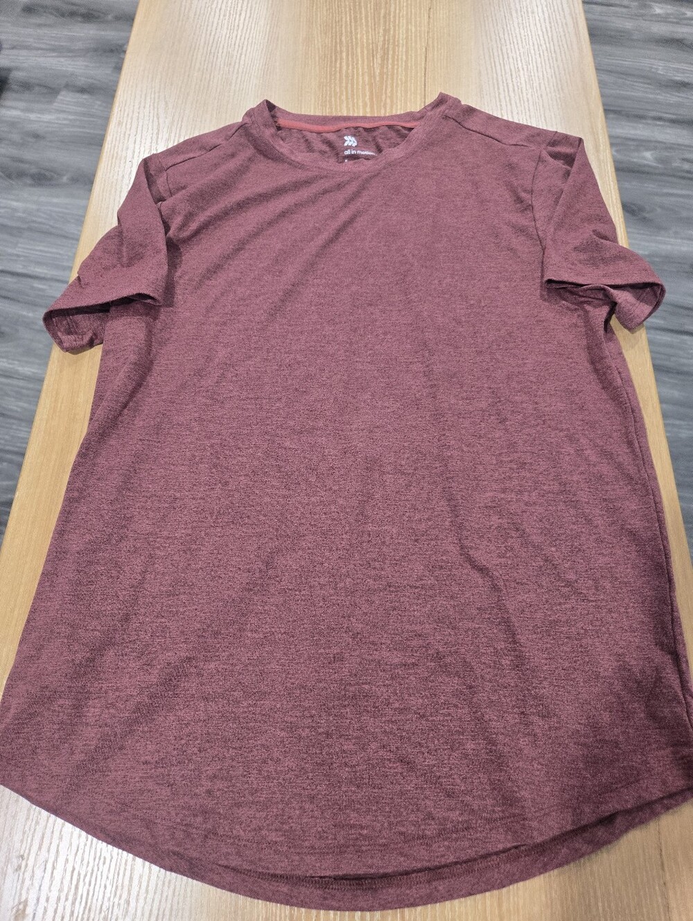 all in motion Men's Short Sleeve Crew Tee in Maroon Heather